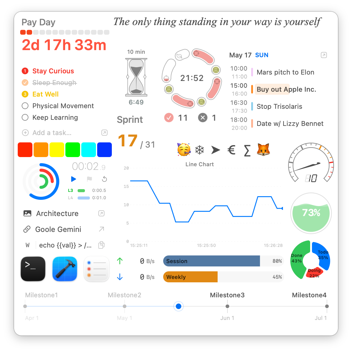 Pegboard — menu bar widget grid